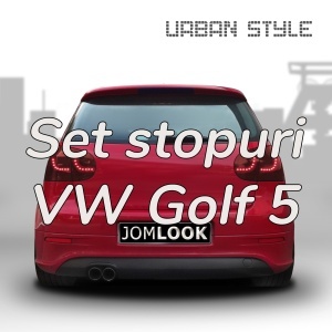 Stopuri VW Golf 5 hatchback Dark Red Cherry rosu fumuriu LED