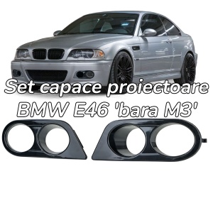 Capace proiectoare ceata BMW E46 'bara M3' negru lucios