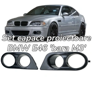 Capace proiectoare ceata BMW E46 'bara M3' negru lucios