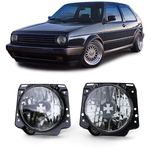 Faruri VW Golf 2 MK2 fumuriu cu Iron Cross - Img 1