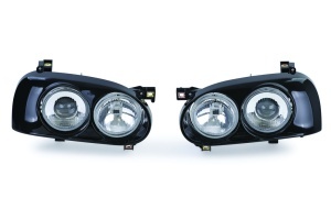 Faruri VW Golf 3 'Hella Twin look Dual Round' cu lupa - Img 4