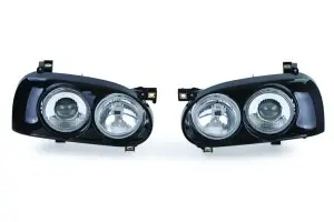 Faruri VW Golf 3 'Hella Twin look Dual Round' cu lupa - Img 4