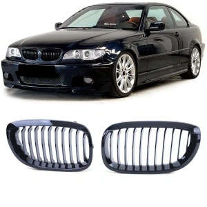 Grila BMW E46 coupe cabrio FL FACELIFT negru lucios - Img 2