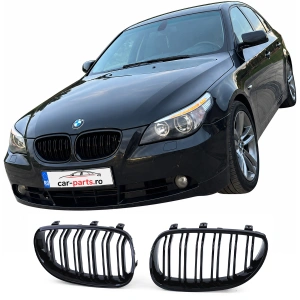Grila dubla BMW E60 E61 M-LOOK negru lucios