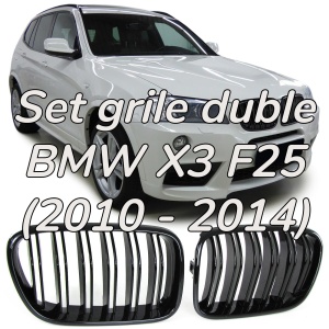 Grila dubla BMW F25 X3 (2010 - 2014) M-LOOK negru lucios