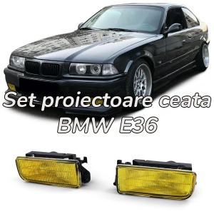Proiectoare ceata BMW E36 galben 'OEM look' - Img 1