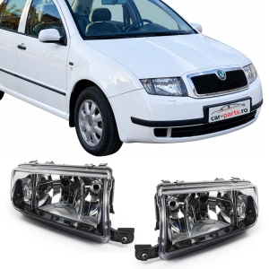 Set faruri Skoda Fabia I crom negru