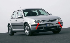 Set faruri VW Golf 4 look crom