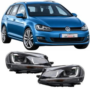 Set faruri VW Golf 7 Xenon look negru