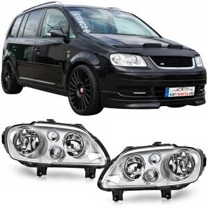 Set faruri VW Touran, Caddy look crom