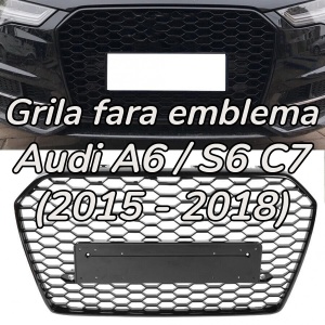 Grila Audi A6 C7 (2015 - 2018) RS Style negru lucios