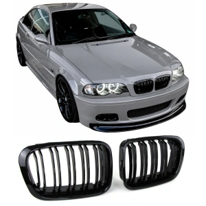 Grila dubla BMW E46 coupe, cabrio NFL M-LOOK negru lucios