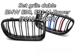 Grila dubla BMW E90 E91 FL LCI M-Power