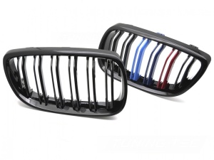 Grila dubla BMW E92 E93 NFL M-Power negru lucios - Img 2