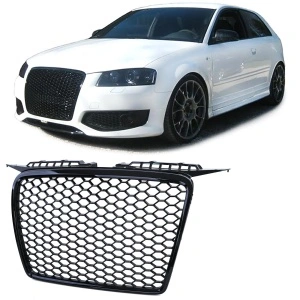 Grila fara emblema Audi A3 8P (2005 - 2008) RS Style negru lucios