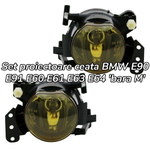 Proiectoare ceata 'bara M' BMW E90 E91 E60 E61 E63 E64 galben