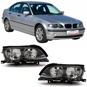 Set faruri BMW E46 FL look negru
