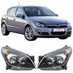 Set faruri Opel Astra H, GTC, Twintop look negru - Img 2