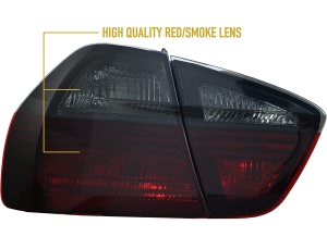 Stopuri BMW E90 NFL rosu fumuriu - Img 2