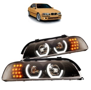 Faruri BMW E39 3D Angel Eyes negru - Img 1