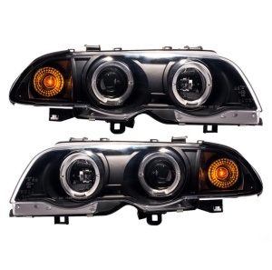 Faruri BMW E46 NFL Angel Eyes negru - Img 4
