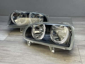 Faruri VW Golf 3 Angel Eyes look negru - Img 3