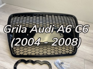 Grila Audi A6 C6 (2004 - 2008) 'RS Style' negru lucios PDC