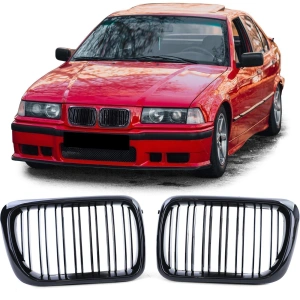 Grila dubla BMW E36 FL facelift M-Look negru lucios
