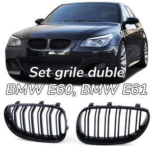 Grila dubla BMW E60 E61 M-LOOK negru lucios