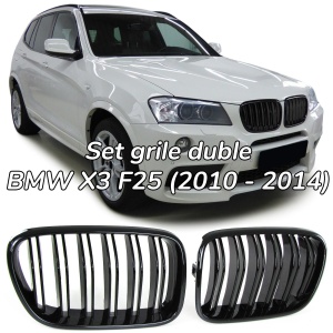 Grila dubla BMW F25 X3 (2010 - 2014) M-LOOK negru lucios