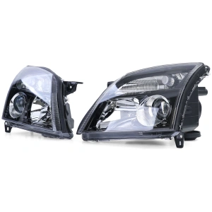 Set faruri Opel Vectra C look negru cu lupa - Img 2
