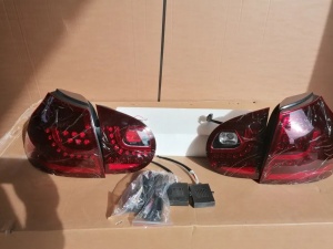 Stopuri VW Golf 5 hatchback Dark Red Cherry rosu fumuriu LED - Img 8