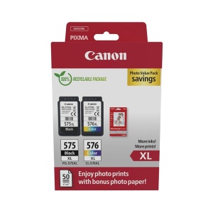 Canon OEM 1xPG-575XL, 1xCL-576XL, Photo Paper Ink, 5437C006, PG575XL, CL576XL