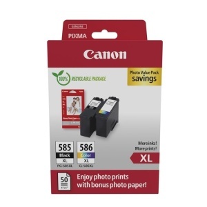 Canon OEM 1xPG-585XL, 1xCL-586XL, Photo Paper ink, 6204C005, PG585XL, CL586XL
