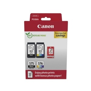 Canon OEM 1xPG-575, 1xCL-576, Photo Paper ink, 5438C004, PG575, CL576