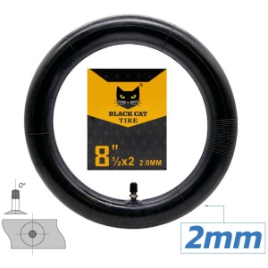 Cameră 8.5x2 | 8 ½ x 2 | 50/75-6.1 cu valvă dreaptă pentru trotinete electrice Xiaomi Mi M365/1S/3/Essential/Pro/Pro 2, Cecotec Bongo Seria A, Kugoo M2 Pro, Black Cat, Calitate PREMIUM, Grosime 2 mm - Img 2