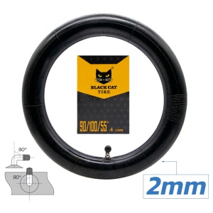 Cameră 90/100/55-6 cu valvă îndoită la 90 de grade pentru trotinete electrice, Black Cat, Calitate PREMIUM - 2 mm grosime - Img 2