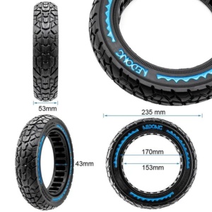 Cauciuc plin 10x2.125-6.5 off-road pentru trotinete electrice Ninebot D18E/D28E/D38E/F20/F25/F30/F40, Xiaomi Mi 4/Mi 4 Lite 2nd/Mi 4 Ultra, Navee N20/N40, Nedong, Negru/Albastru - Img 2