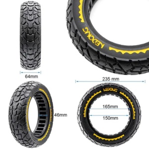 Cauciuc plin 60/70-6.5 off-road pentru trotinete electrice Ninebot F2, Ninebot Max G30, Siver 10 Plus, Xiaomi 5, Xiaomi 5 Pro, Nedong, Negru/Galben - Img 2
