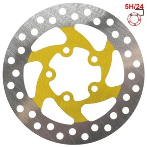 Disc frână 120 mm cu 5 prinderi pentru trotinete electrice Xiaomi Mi Pro, Xiaomi Mi Pro 2, Joyor GS5, Joyor GS9 + 5 șuruburi, eWheel, Galben - Img 3