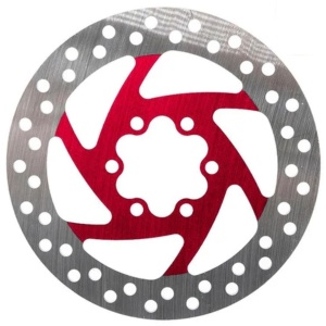 Disc frână 120 mm cu 6 prinderi pentru trotinete electrice Zero 8X, Joyor X1/X5S/Y5S/Y6S + 6 șuruburi, eWheel, Roșu