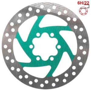 Disc frână 120 mm cu 6 prinderi pentru trotinete electrice Zero 8X, Joyor X1/X5S/Y5S/Y6S + 6 șuruburi, eWheel, Verde - Img 3