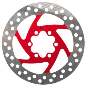 Disc frână 140 mm cu 6 prinderi pentru trotinete electrice Kukirin G2 Max, Kukirin G3/G3 Pro, Kukirin G4, Kugoo M4/M4 Pro, eWheel, Roșu + 6 șuruburi