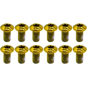 Set 12 șuruburi M5x10 mm pentru disc de frână pentru trotinete electrice și biciclete, eWheel, Galben
