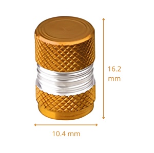 Set 5 capace valve Auto pentru ATV-uri, motociclete, mașini și alte vehicule, cu inel etanșare integrat, protecție antipraf, Greluma, Auriu - Img 2