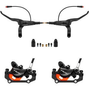 Set frâne hidraulice Nutt, kit A5-D, Față-Dreapta + Spate-Dreapta: 2 x etrieri + 2 x manete frână