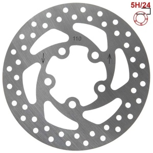 Disc frână 110 mm cu 5 prinderi pentru trotinete electrice Xiaomi Mi M365, Xiaomi Mi 1S, Xiaomi Mi Essential + 5 șuruburi, eWheel, Argintiu - Img 4