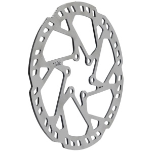 Disc frână ranforsat 160 mm cu 6 prinderi pentru biciclete electrice și trotinete electrice Halo Knight T107 Pro, Halo Knight T107 Max, Halo Knight T108 Pro, grosime 2.3 mm, eWheel, Argintiu - Img 3