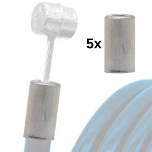 Set 5 x capete cămășă cablu frână, eWheel, Argintiu - Img 2