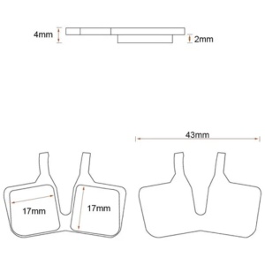Set plăcuțe frână pentru biciclete, Ceramică, Metal, RT011 - Img 2
